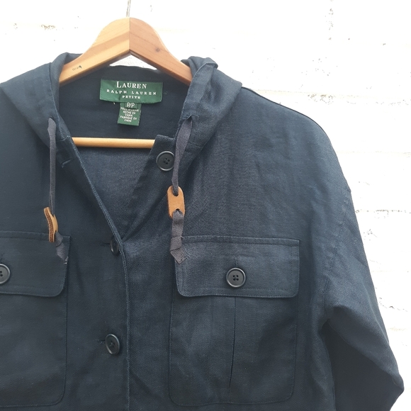 Vintage Lauren Ralph Lauren Linen Utility Jacket - Picture 2 of 6